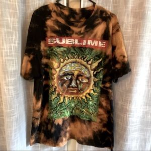 Sublime 40 oz. to freedom graphic tee in black bleach dyed size XL